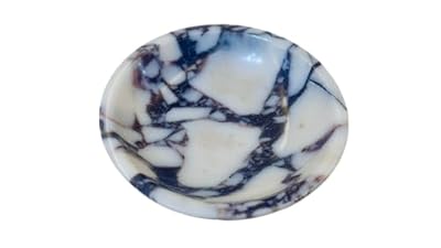 Real Calacatta Viola Marble Tray Serving as Key Bowl, 6.1'' Jewelry Dish & Decorative Bowl Dish for Key Earring, Nightstand Decor & Ring Holder Gift for Women & Birthday Gift (Calacatta Viola)