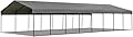 EROMMY 20x40 FT Metal Carport, Heavy Duty Car-Shelter with Galvanized Steel Roof and Frame, Sturdy Car-Shed in All Weathers, Easy Assembly Car-Canopy for 2 Cars, SUV, Tractors and Boat, Gray