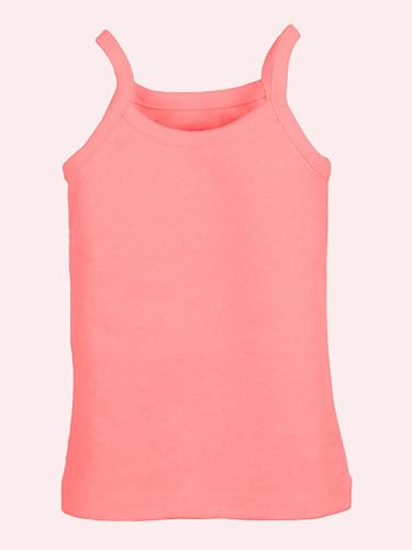 Image of KiddoPanti Girls 100% Cotton Rib Solid Camisole Tank Top Pack of 3