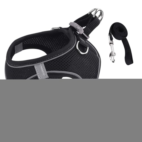 Gvblkq Cat Harness 脱走防止,調整可能 猫用ベスト型ハーネス 安全設計 | 子犬 小型犬 ペット用 ベスト 首輪 安全トレーニング お散歩 旅行 ハイキング バックパック アウトドア 冒険用