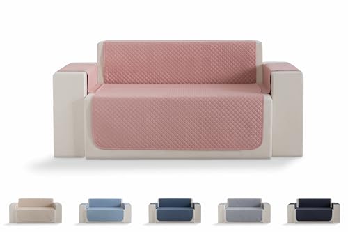 Todocama – Funda Cubre sofá, plazas, Protector de sofás Acolchado de Rombos, Transpirable, fácil de Limpiar, (Rosa, sofá 2 plazas)
