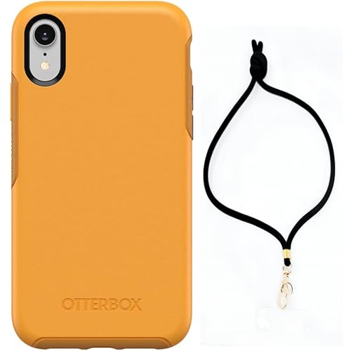 Coque iPhone XR OtterBox Symmetry avec dragonne jaune Aspen Gleam