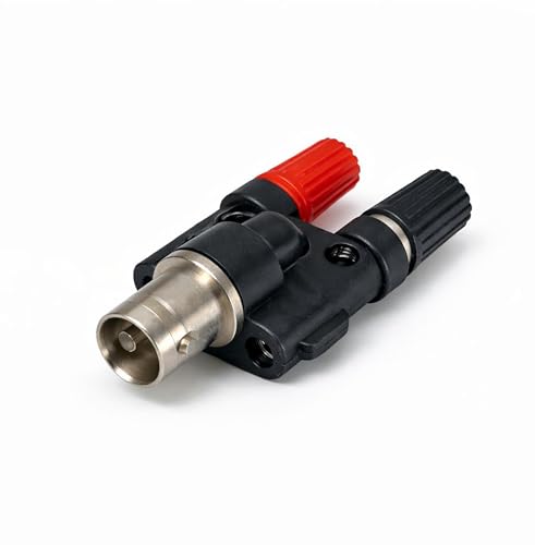 Image of MX BNC Female to Dual Banana Female Socket Binding Post Connector Coaxial to Banana Jack Adapter | Ideal for Test Equipment, CCTV, Audio /Video Lab Use Coaxial to Banana Plug