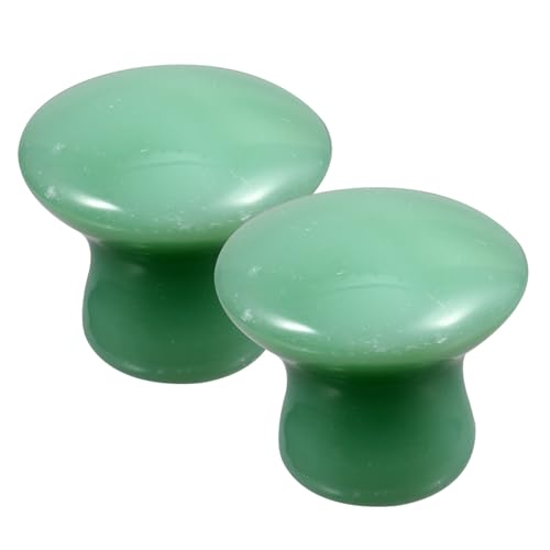 Healeved 2 Piezas Piedra De Masaje De Cabeza De Hongo Herramienta De Masaje Raspado Raspador Masaje Con Piedras Raspando Herramienta De Masaje De Punto Gatillo Máscara Green Jade Aventurina