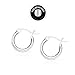 SOLIDSILVER- Sterling Silver Lightweight High Polished Click Top Hoop Earrings | 12mm
