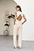2 Piece Blazer Set for Women Dressy Fashion Backless Vest Tops and Pant Suit Business Formal Office Work Outfits Beige M