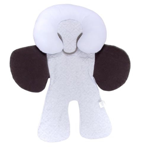 ZGHQHCDRH 取り外し可能な枕付きのベビーカーシートクッションは、頭部を保護し、防寒性、柔らかさ、通気性、取り付け簡単、洗濯可能、オールシーズンに適しています。 (ホワイト)