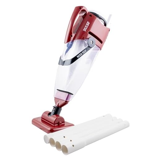 POOL BLASTER Water Tech Pulse Cordless Rechargeable, Battery-Powered, Pool-Cleaner, 7.5” Vacuum Head with Brushes, Ideal for Cleaning Leaves, Dirt and Sand Includes Four Piece Pole Set (45” Length)