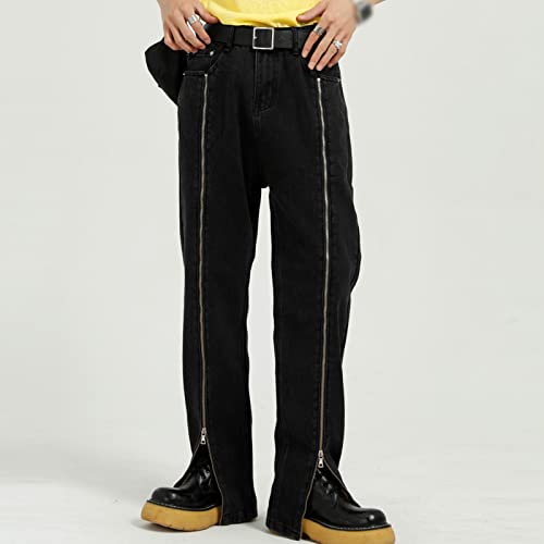 Men's Stylish Zipper Bell Jeans Classic Retro 60s 70s Flared Denim Pants Vintage Straight Leg Hip Hop Jean2