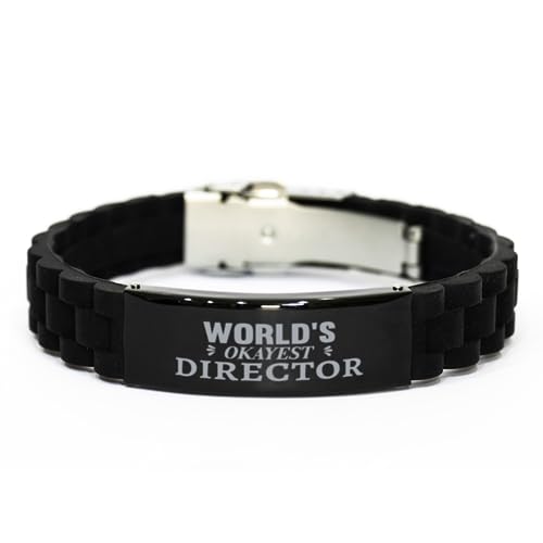 Mugart Director Glidelock Bracelet Gifts For Director World's Okayest Director Christmas Holiday Present Gifts for Director Biirthday Gifts, Engraved Bracelet Custom for Director