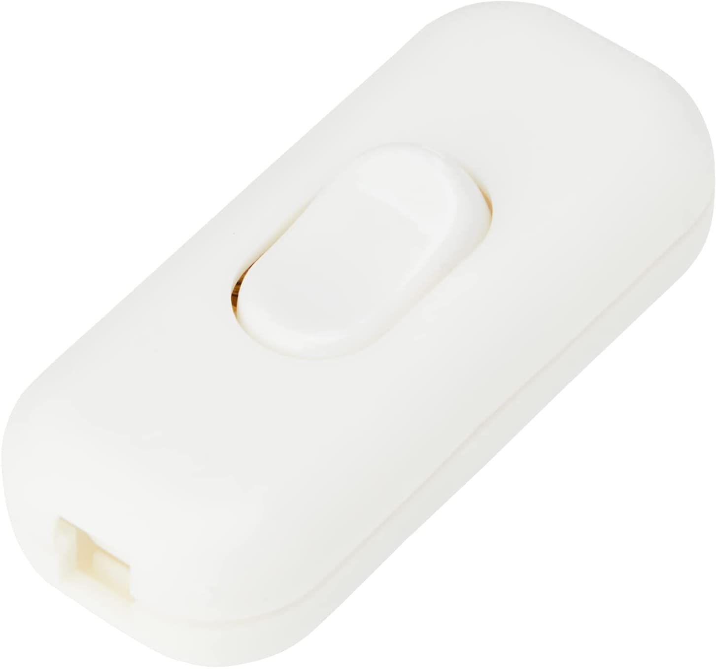 INLINE On/Off ROCKER LIGHT SWITCH, 2A, 250V WHITE CORD SWITCH FOR TABLE LAMP AND DESK LIGHT