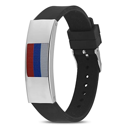 Klassisches benutzerdefiniertes Silikonkautschuk-Armband, Herren-Armband, Herren-Silikon-Armband, Muster, Nation-Flaggen-Armband für Fußballfans (9 Arten)(Russland) Cover