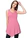 Made By Johnny MBJ WT671 Womens Summer Sleeveless Irregular Handkerchie Hem Loose Tunic Tops Flowy Blouses Shirt M Pink