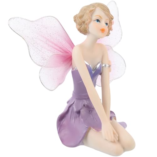 Veemoon Bezaubernde Garten Feenfigur aus Kunstharz Lebensechte Blumenfeenstatue In Leuchtenden...