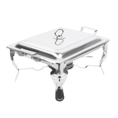 TFIANYNI Edelstahl Chafing Dish Buffet Set 40x27x25cm, 6L Rechteck Buffetwärmer Speisewärmer Mit Deckel, Nahrungsmittelpfannen Und Brennstoff Halter, Für Catering Parteien – Bild 5
