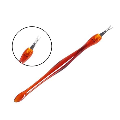 Practical Nail Art Tools Pedicure Cuticle Trimmer Remover Pusher Dead Skin Callus Removal Fork Brown (pack of 2).-image-10