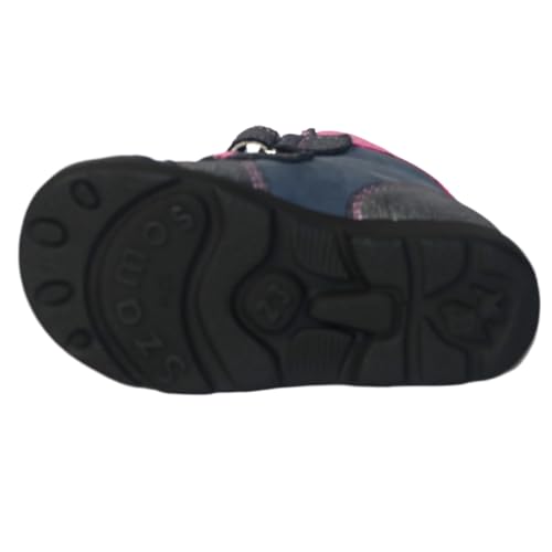 Kids Girls’ Genuine Leather Orthopedic Boots – Arch Support Shoes for Flat Feet & Overpronation, with Ankle Support, Adjustable Straps, Navy Blue/Pink/Gray Glitter Owl Design4