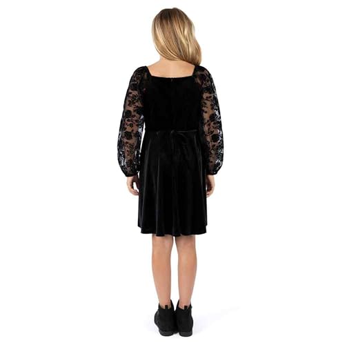 Speechless Girls' Long Sleeve Flocked Tulle and Velvet Party Dress2