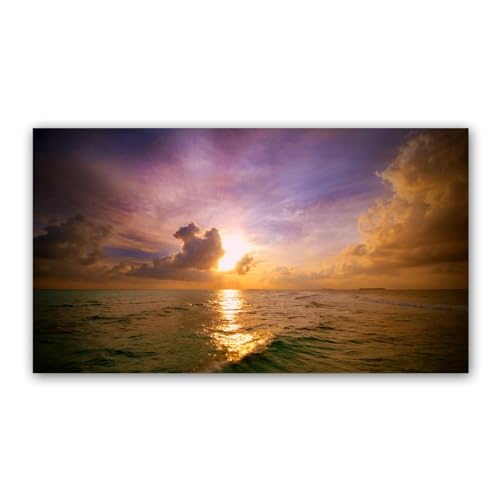 Tableaux pour la mur impression photo paysage plage coucher de soleil