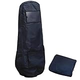 FIELDOOR ゴルフバッグカバー 脱着簡単 トラベルカバー 宅急便 宅配便 120cm 9.5型 48インチ 大きめ 頑丈 キャディバッグカバー YKKファスナー PVCコーティング 伝票ポケット付き 高耐久 600D リップストップ生地 飛行機 旅行 軽量 収納袋 保管 【ネイビー】