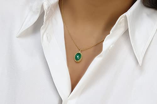Collier de malachite or 14k véritable fait main et durable - 2