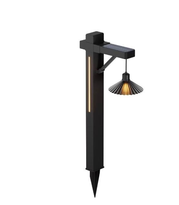 Solar Bollard Crown Garden Light Vintage Lantern Style Solar Pathway Light Waterproof Outdoor Lawn & Walkway Lamp Warm White for Garden, Patio, Yard & Landscape Black (Pack of 1)-image-8