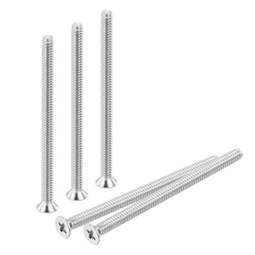 QUARKZMAN 20 Pcs #4-40x1-1/2 Pouces Vis À Tête Plate À Fente Cruciforme Fixations Boulons Acier Inoxydable 304 Argent Pour Prise Murale,Réparations Maison