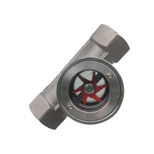 Stainless Steel Water Flow Indicator with Red Impeller