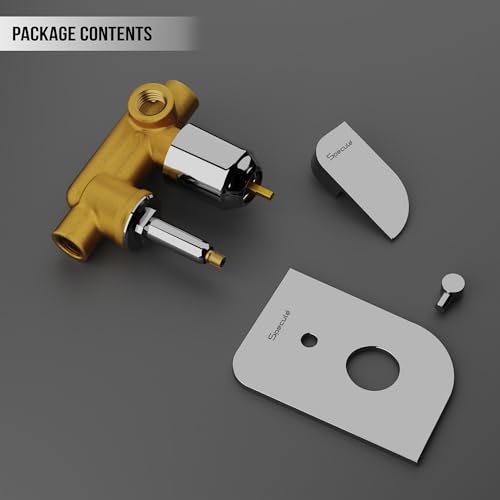 Image of Alive, Brass Concealed Body High Flow | Diverter with Exposed Part Kit | Chrome Finish Bathroom Shower System | Durable Bathroom Mixer for Modern Bath Fittings