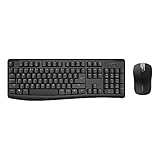 Rapoo X1800PRO Wireless Keyboard and Mouse Combo, Big Enter Key Full-Size Keyboard Mouse and Batteries Included, 2.4GHz Dropout-Free Connection, Black