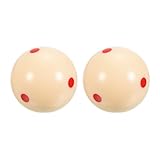 PATIKIL 2-1/4" Pool-Billiard Cue Ball with Red 6 Dots, 2 Pack Pro Cup Cue Ball Practice Training Pool Ball for Billiard Room Game Room, Beige