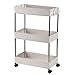 Organisateur D'unité De Rayonnage Mobile Pour Chariot De Rangement Mince à 3 Niveaux,Chariot Utilitaire Roulant De Stockage Pour Les Endroits étroits De Blanchisserie De Salle De (Size:40cm×22cm×63cm)