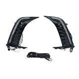 July King LED Daytime Running Light Compatible for Toyota Camry SE XSE 2024 2025, 6000K White front bumper DRL + Streamer Yellow Turn Signals + Ice Blue Night DRL, Start Scan