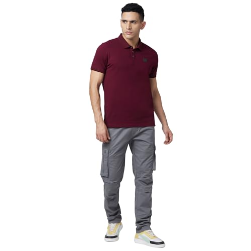 Image of Spykar Mid Rise Regular Fit Trousers for Men