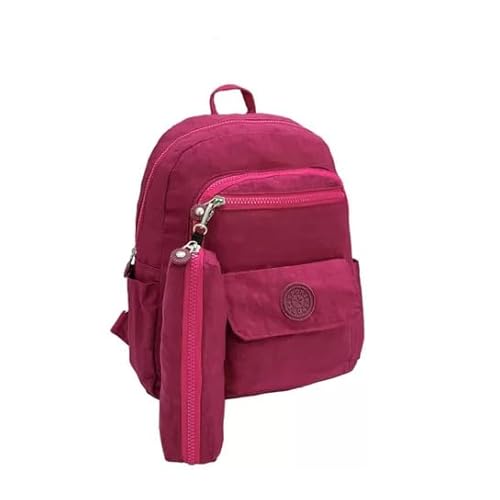 Kit Mochila + Estojo Escolar multifuncional impermeável, mochila feminina, juvenil (Pink)