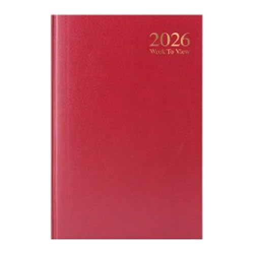 2026 A5 Week-to-View Diary by 1ABOVE – Casebound Hardback Weekly Planner with 60gsm Paper – Compact Organizer for Home, Office & Everyday Use (Red)