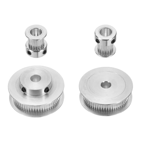 QUARKZMAN 2 Set GT-2 Synchronrad 20&60 Zähne 8mm Bohrung Aluminiumlegierung Zahnriemenscheibe mit 2 Stück Länge 200mm Breite 10mm Riemen für 3D-Drucker CNC-Maschine (20-60T-8B-10)