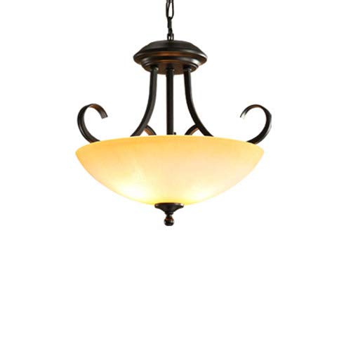 Lustre suspension en verre E27 et fer réglable vintage pour salon et restaurant