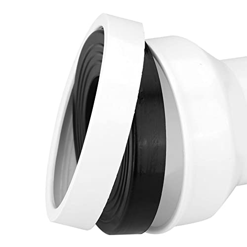 DEWIN WC Anschlussgarnitur, WC Anschlussrohr Kunststoff WC Kanalisation Abflussrohr Einbau Dichtung Anschluss Zubehör Anschlussteil