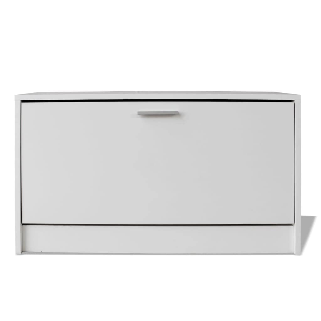 vidaXL Banco Zapatero de Color Blanco Dimensiones 80 x 24 x 45 cm Material: MDF