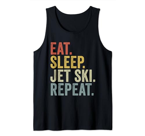 Eat Sleep Jet Ski Repeat Funny Jet Ski Deportes acuáticos Camiseta sin Mangas
