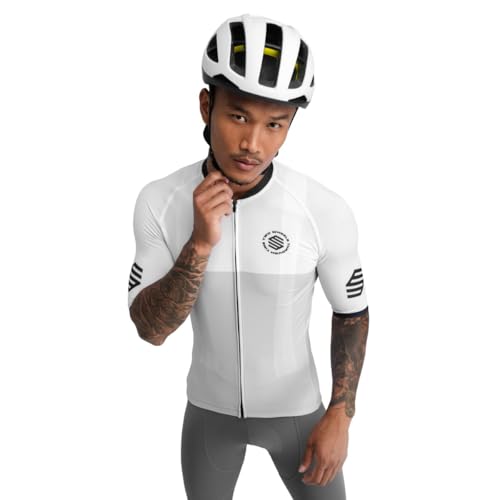 SIROKO Maillot Manga Corta Ciclismo M2 Granfondo Blanco Hombre M