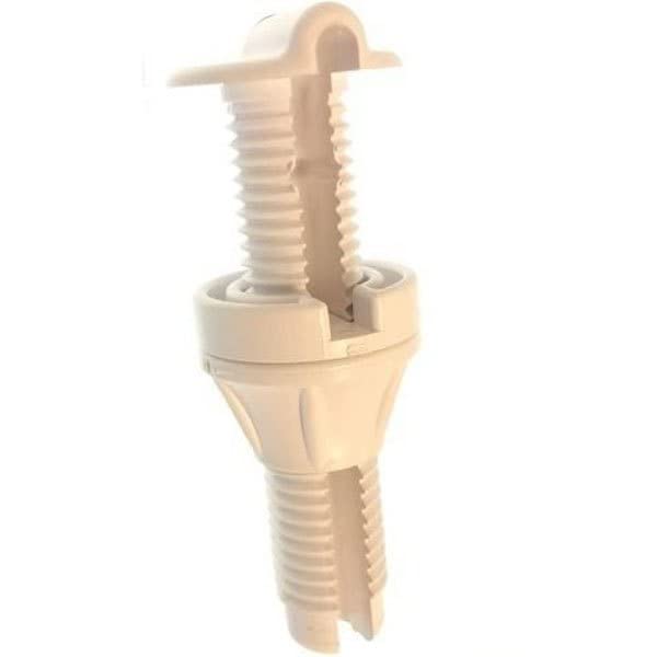 T-H Marine TH-CC-2-DP 0.75 in. Hole 0.25 in. Slot Straight Bulkhead Thru-Hull Fitting White