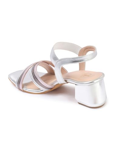Image of Carlton London Women Stylish Fashion Embellished Sandals for Outdoor, Party, Wedding and Holidays with Block Heels
