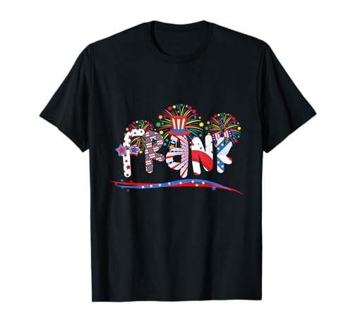 Bandera de Estados Unidos 4 de julio personalizada Frank Camiseta