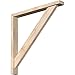 Ekena Millwork BKT0402X30X30TRA05SDF Traditional Block Smooth Bracket w/Offset Brace, Douglas Fir