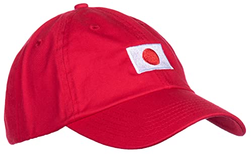 Ann Arbor T-Shirt Co. Japanese Flag Hat - Country of Japan Pride, Low Profile Baseball Dad Hat for Men & Women - (Red)