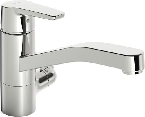 Hansa 52662293 lavello rubinetto/miscelatore monocomando, Hansapolo DN15 valvola di intercettazione, solo per acqua fredda Funzionamento erogatore orientabile (120 °/60 °), 12l/min, sporgenza: 216 mm