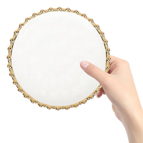Gatuida Piatto Da Colazione in Ceramica Rotondo Bordo Dorato, Piatto Da Dessert e Antipasti Per Uso Domestico, Dimensioni Adatte Per Snack e Pasti Leggeri