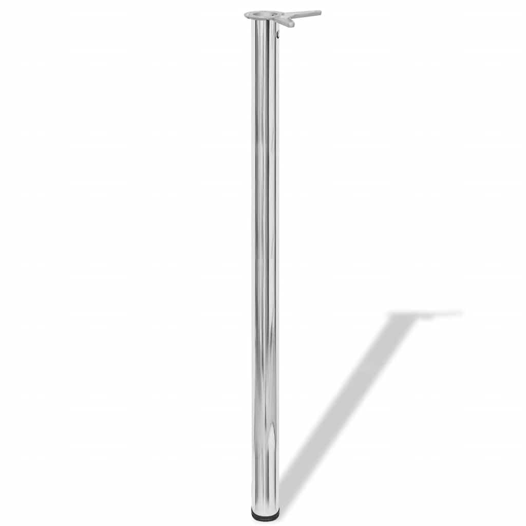 4 gambe da tavolo, 1100 mm, regolabili in altezza, cromate, per tavoli e banconi